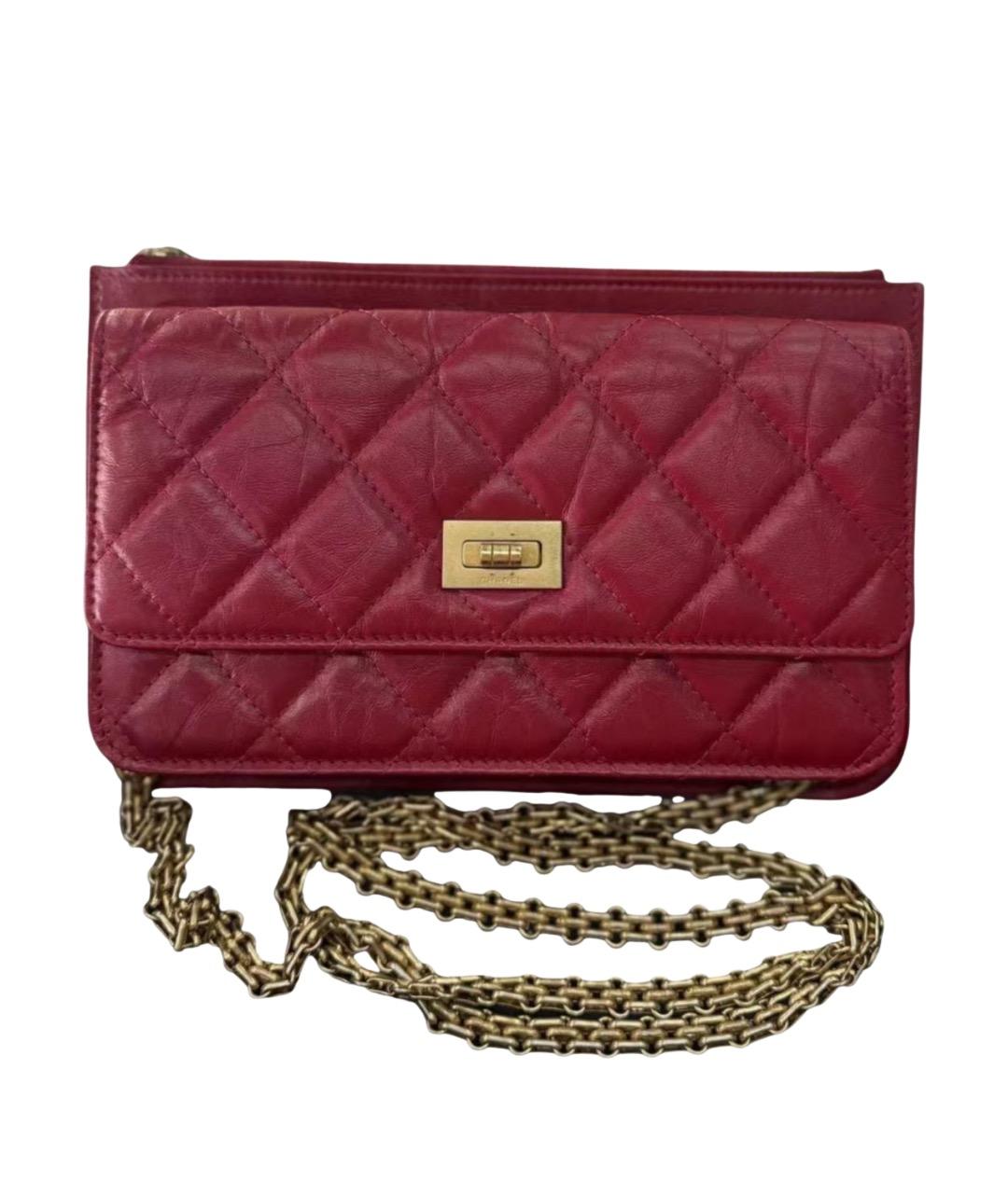 CHANEL Красная кожаная сумка через плечо, фото 1