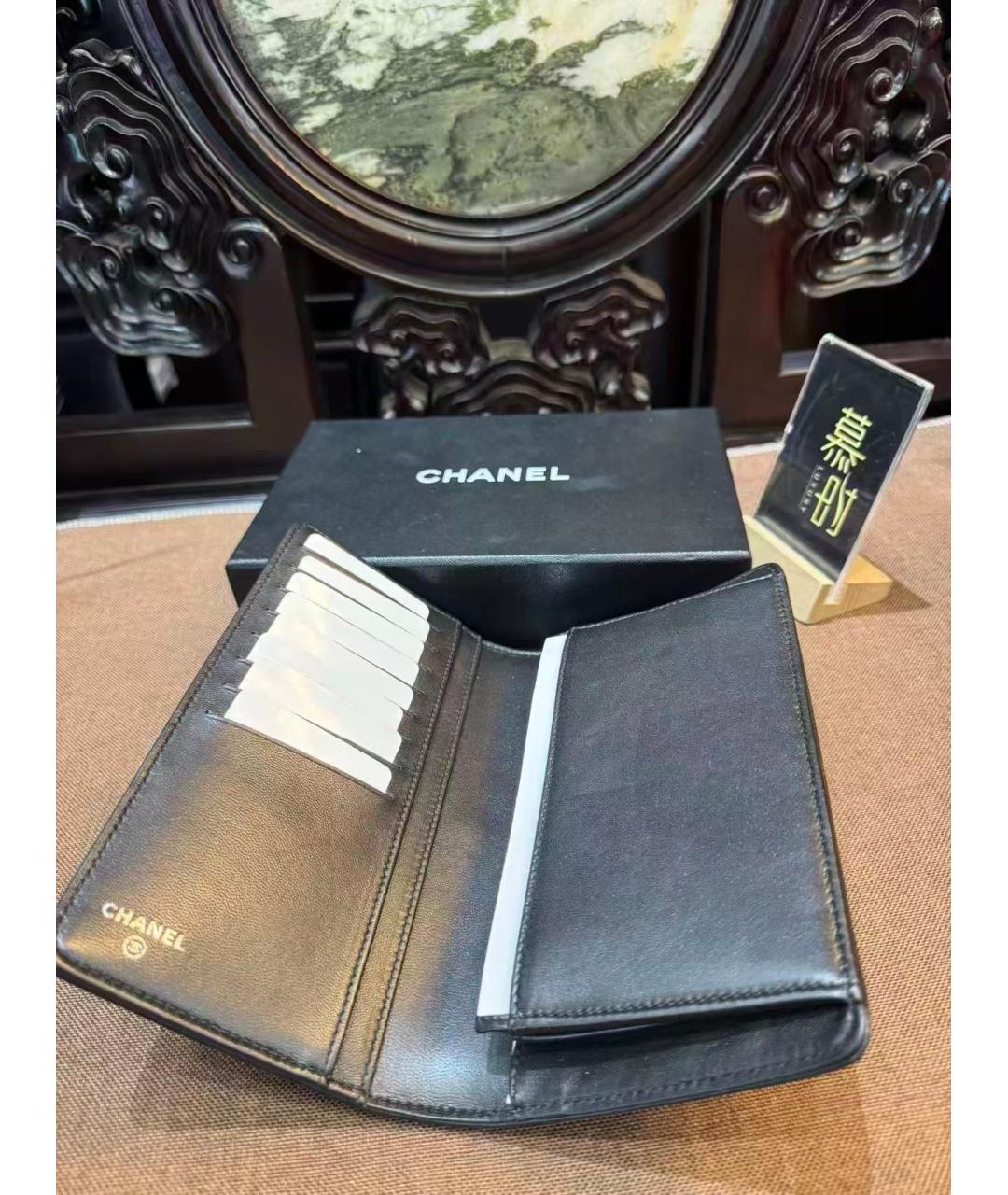 CHANEL Черный кожаный кошелек, фото 2