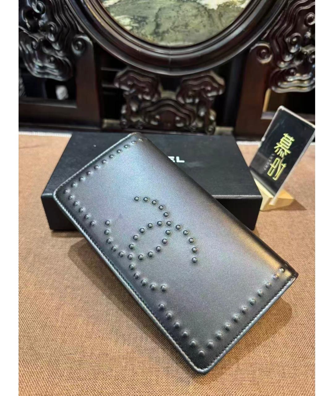 CHANEL Черный кожаный кошелек, фото 5