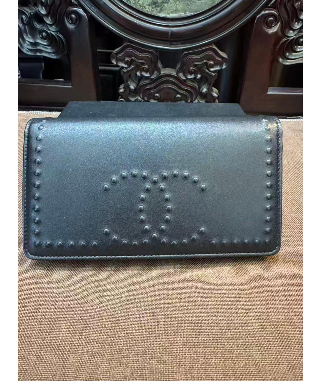 CHANEL Черный кожаный кошелек, фото 6