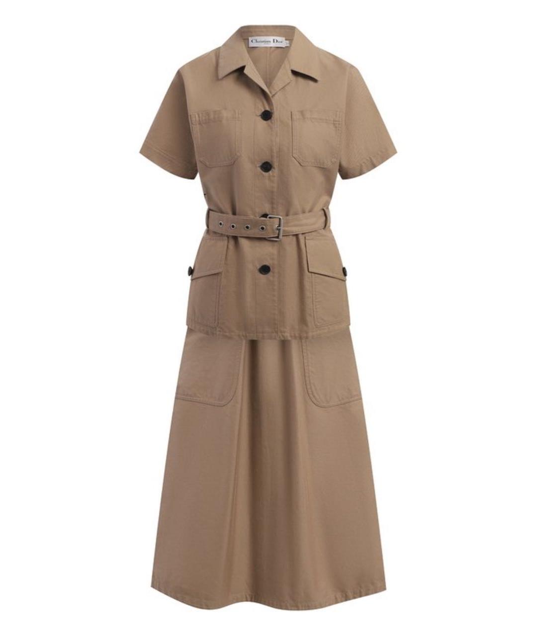CHRISTIAN DIOR Бежевый деним костюм с юбками, фото 1