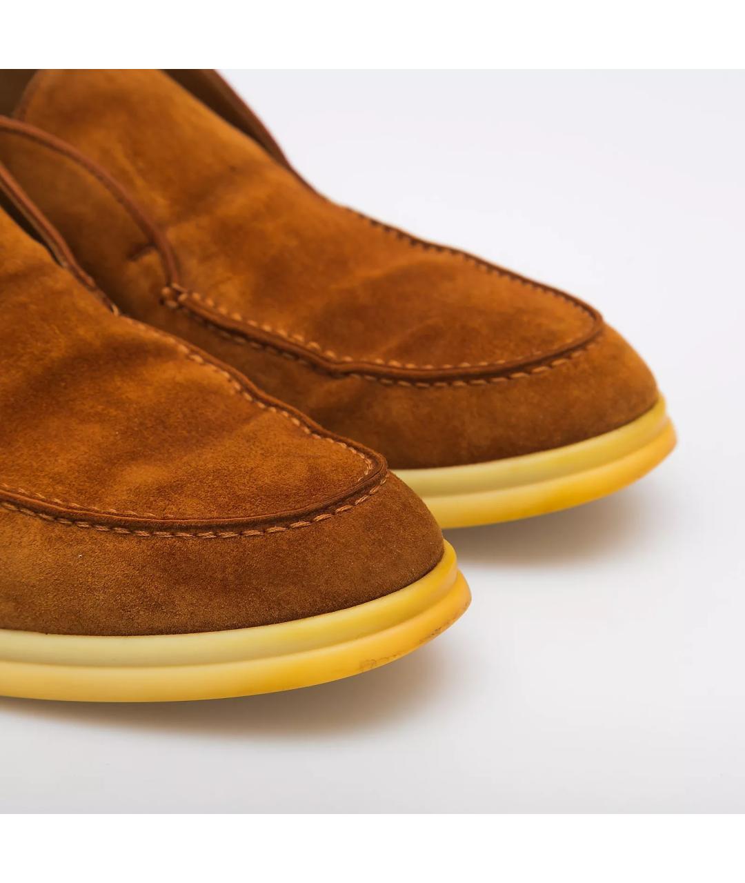 LORO PIANA Коричневые замшевые лоферы, фото 2