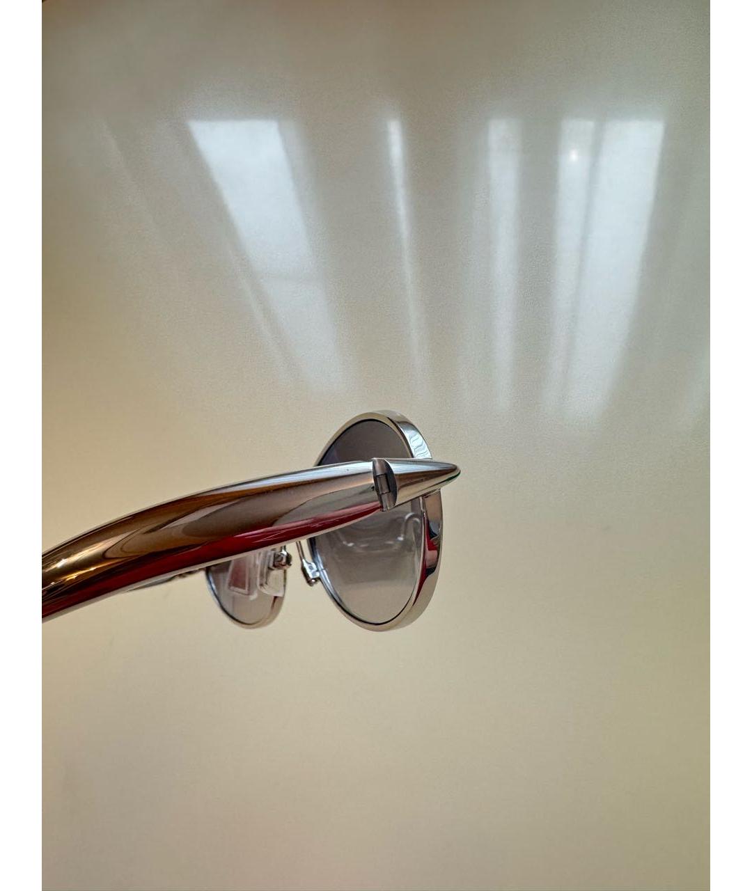 BOTTEGA VENETA Серые металлические солнцезащитные очки, фото 3