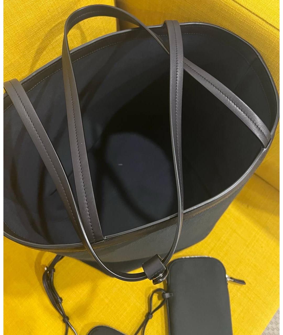 THE ROW Черная хлопковая сумка тоут, фото 3