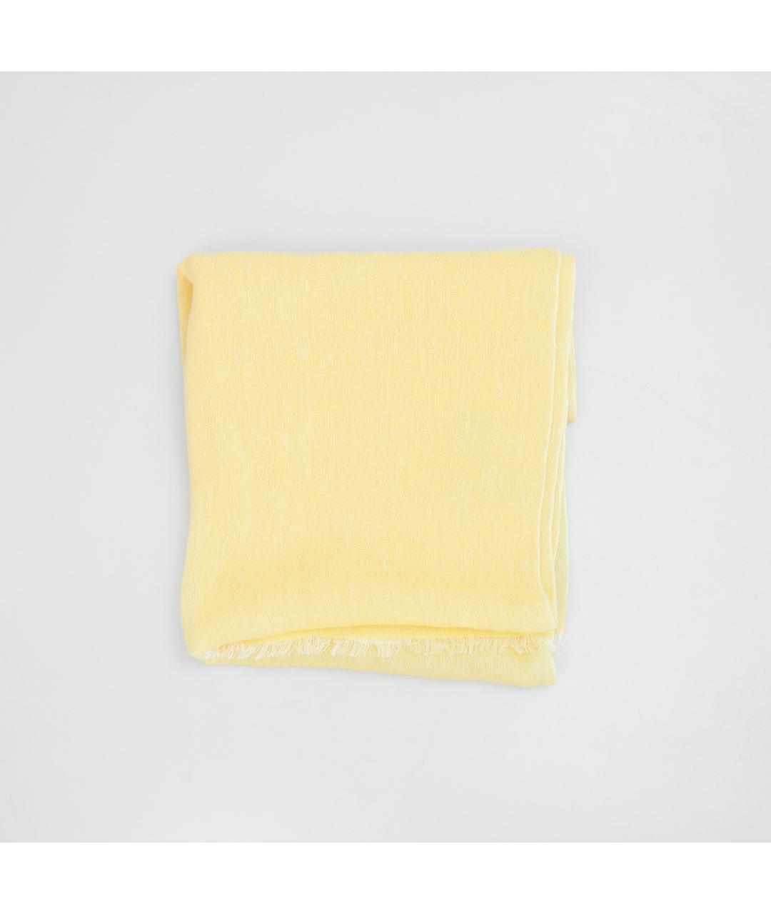 LORO PIANA Желтый шарф, фото 5