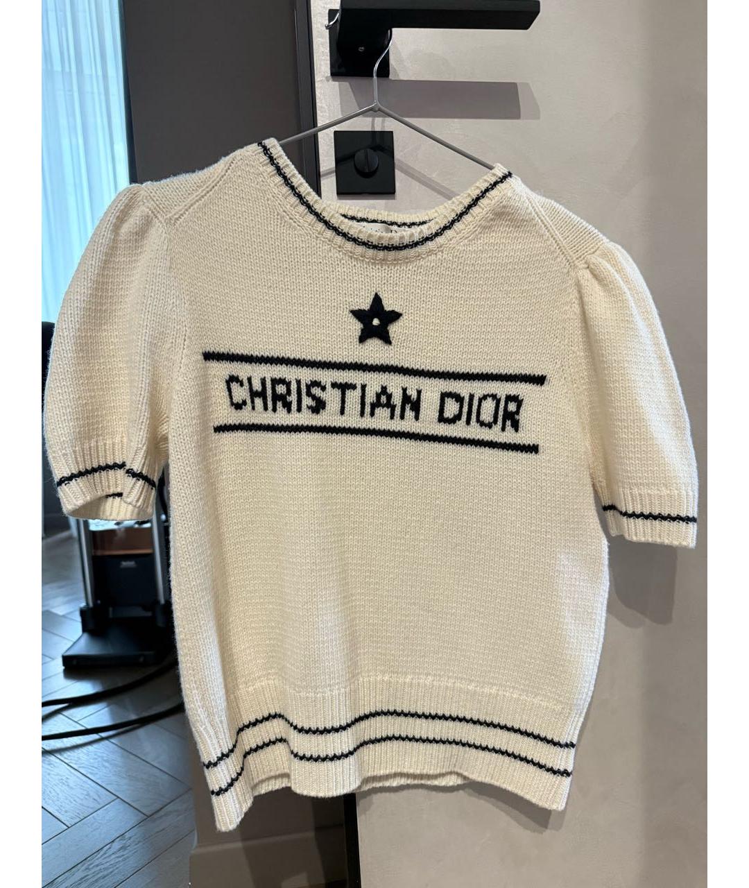 CHRISTIAN DIOR Белый кашемировый джемпер / свитер, фото 3