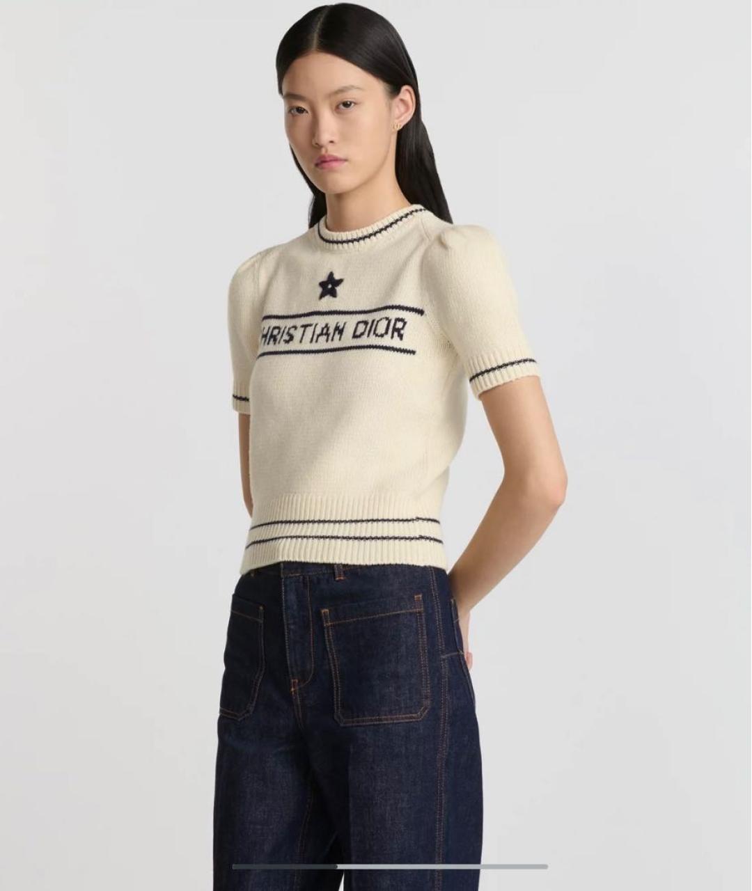 CHRISTIAN DIOR Белый кашемировый джемпер / свитер, фото 2