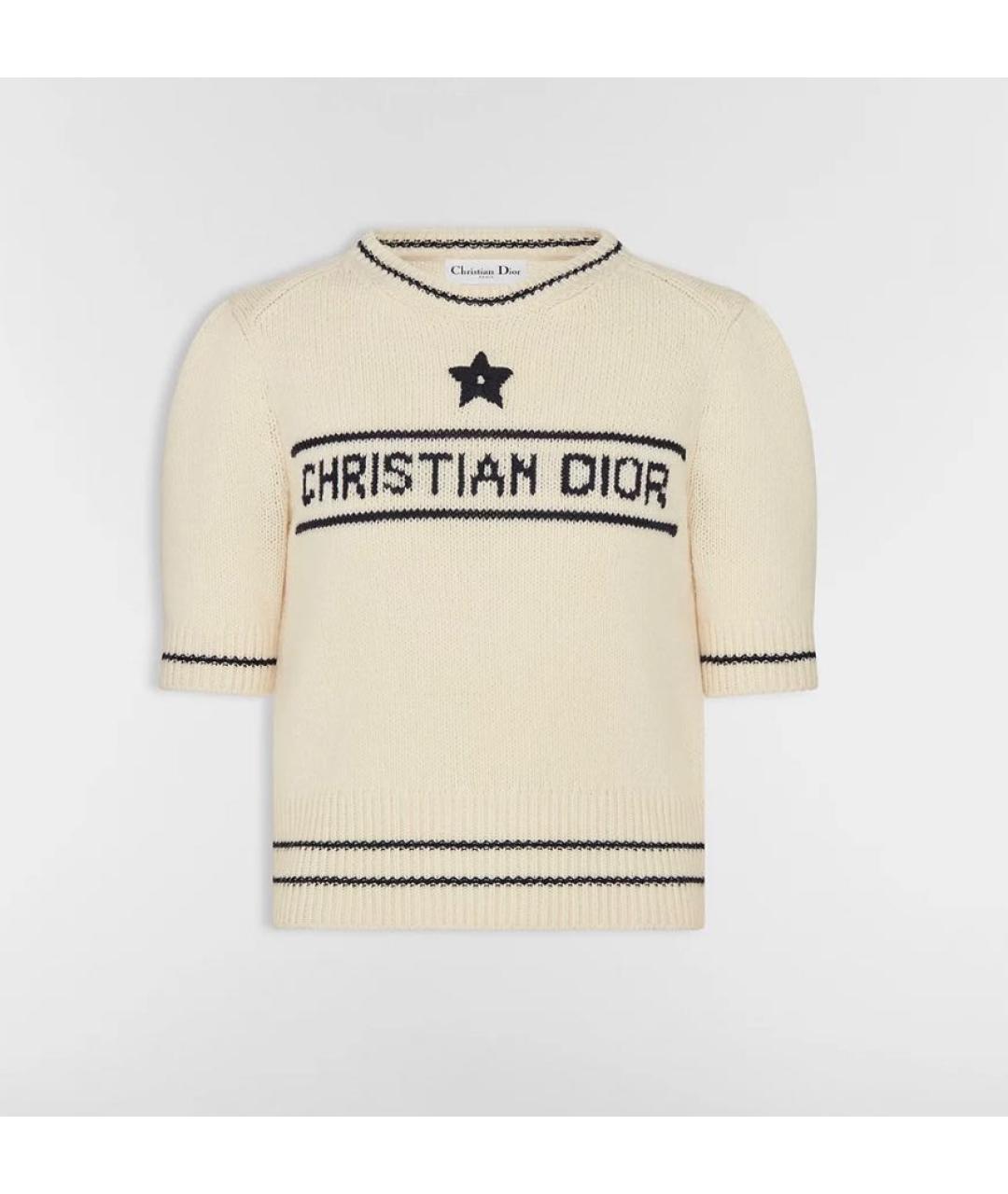 CHRISTIAN DIOR Белый кашемировый джемпер / свитер, фото 5