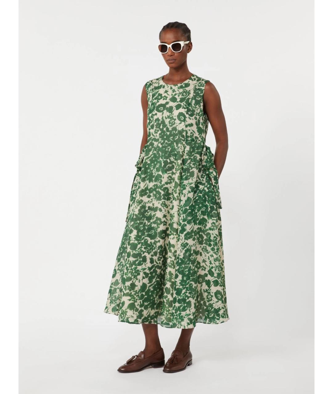 'S MAX MARA Зеленые хлопковое повседневное платье, фото 2