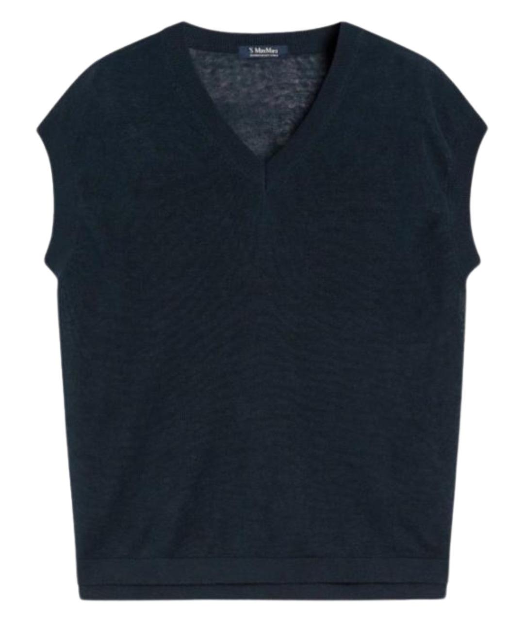 'S MAX MARA Синяя льняная жилетка, фото 1