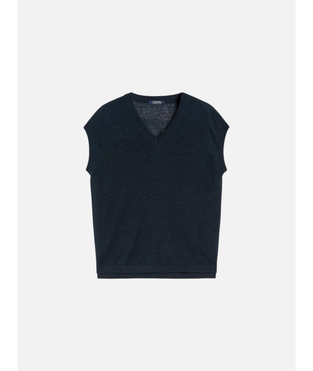 'S MAX MARA Синяя льняная жилетка, фото 5