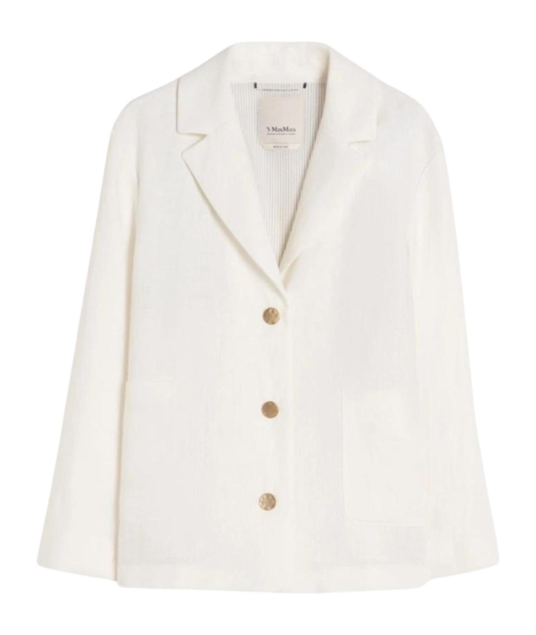 'S MAX MARA Белый льняной жакет/пиджак, фото 1