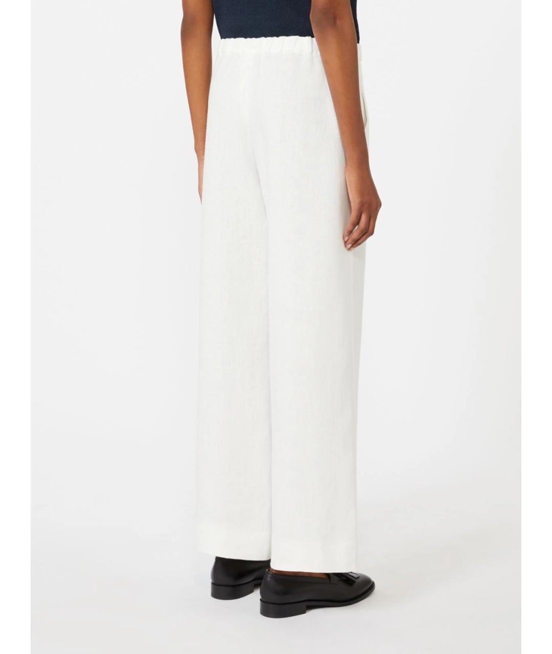 'S MAX MARA Белые льняные прямые брюки, фото 4