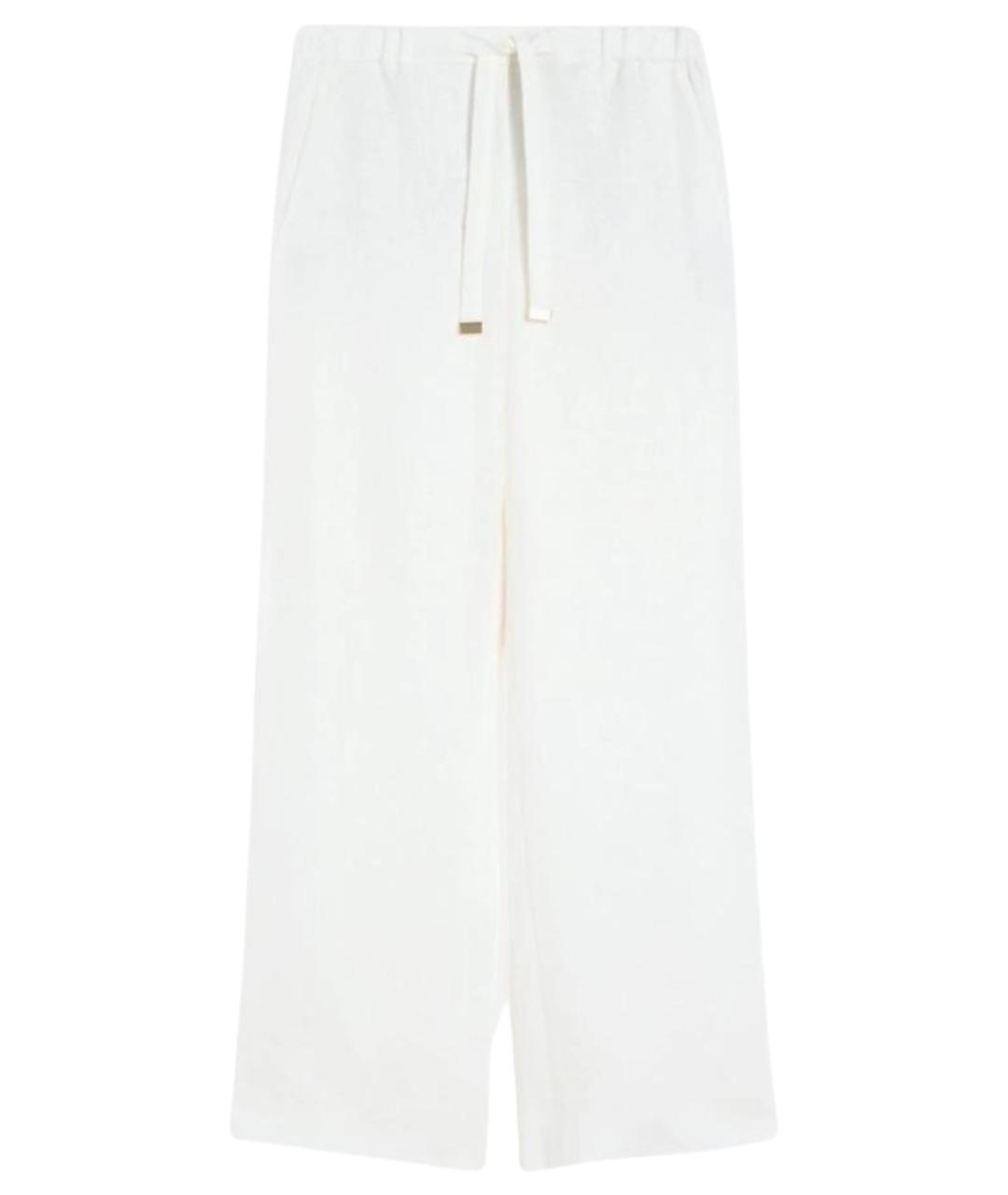 'S MAX MARA Белые льняные прямые брюки, фото 1