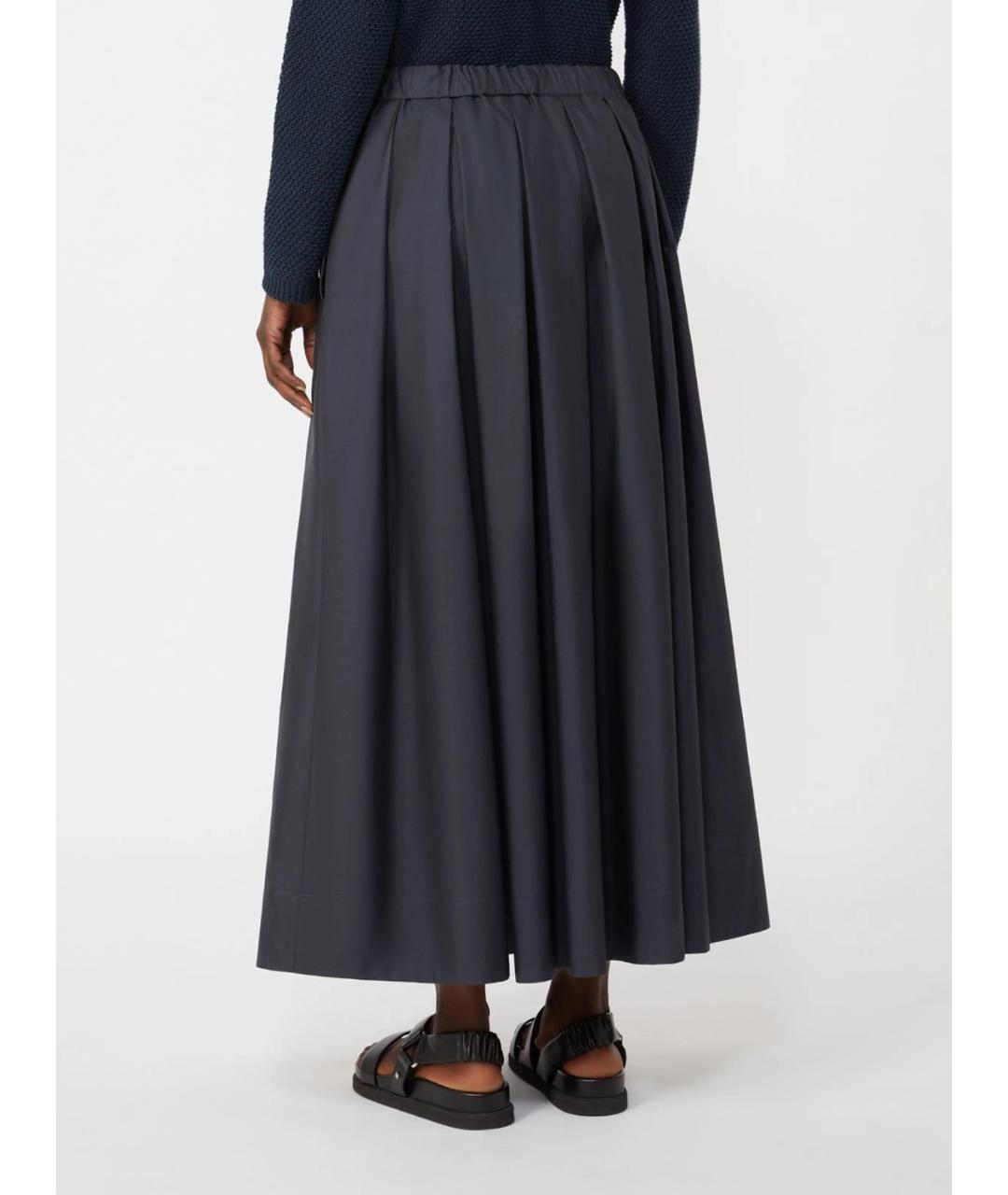 'S MAX MARA Серая хлопковая юбка макси, фото 4