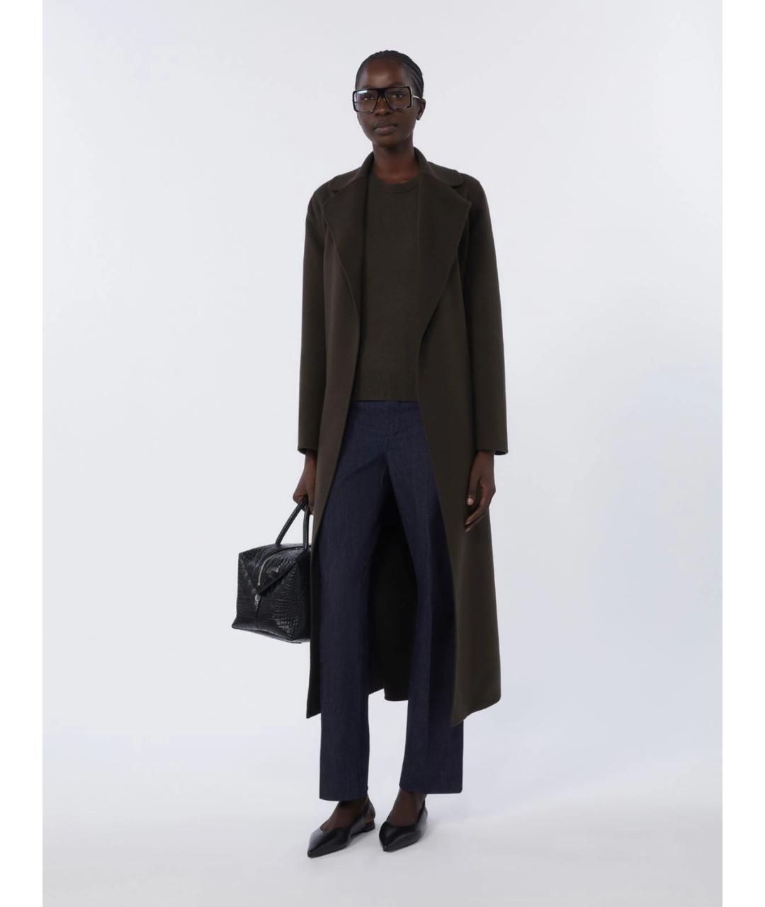 'S MAX MARA Темно-синие хлопковые прямые брюки, фото 2