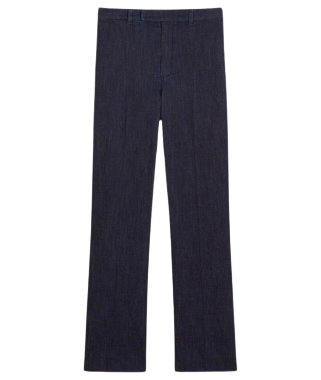 'S MAX MARA Темно-синие хлопковые прямые брюки, фото 1