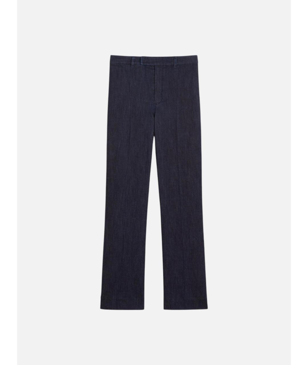 'S MAX MARA Темно-синие хлопковые прямые брюки, фото 5