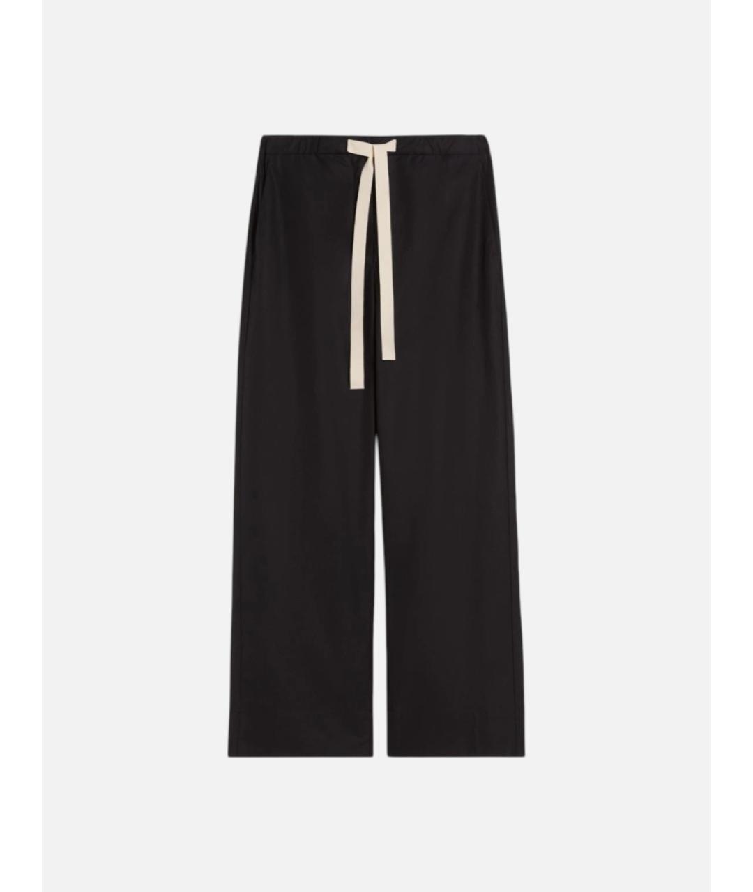 'S MAX MARA Черные хлопковые прямые брюки, фото 5