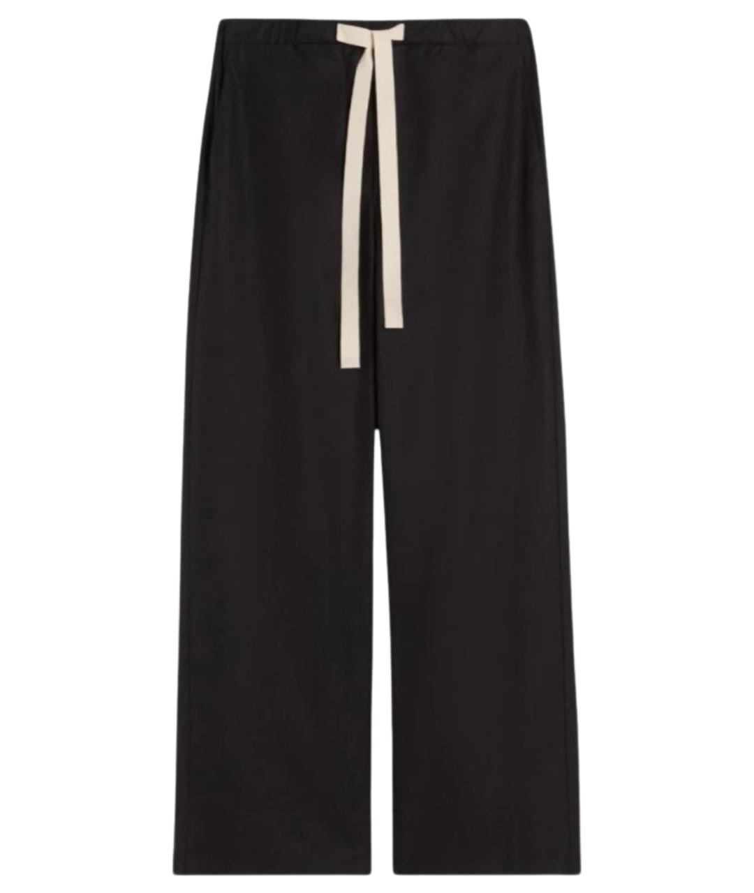 'S MAX MARA Черные хлопковые прямые брюки, фото 1