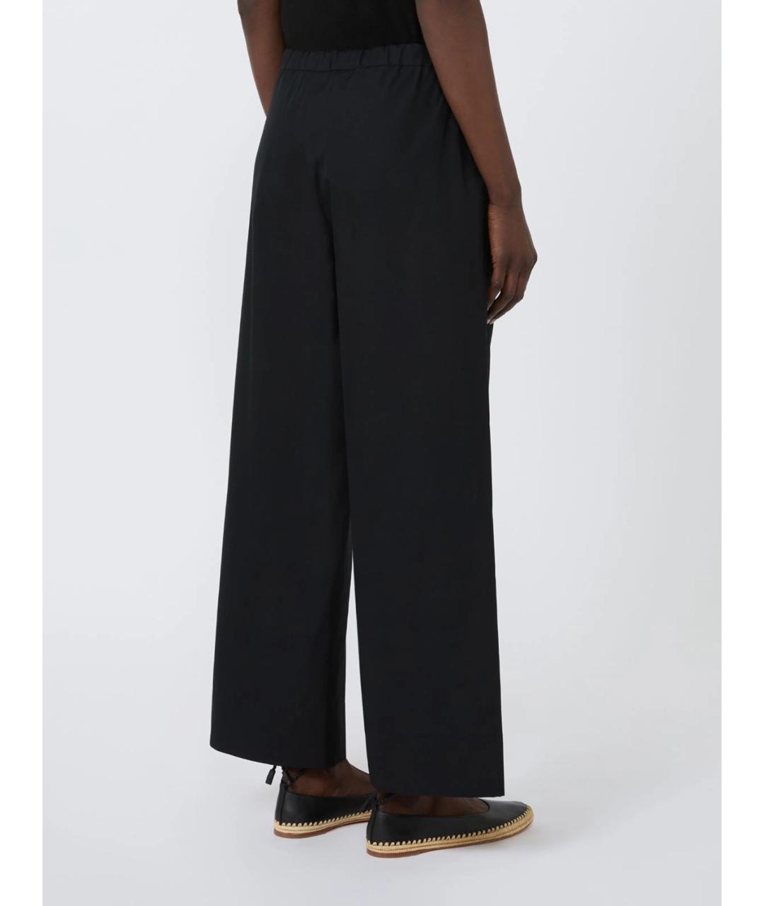 'S MAX MARA Черные хлопковые прямые брюки, фото 4