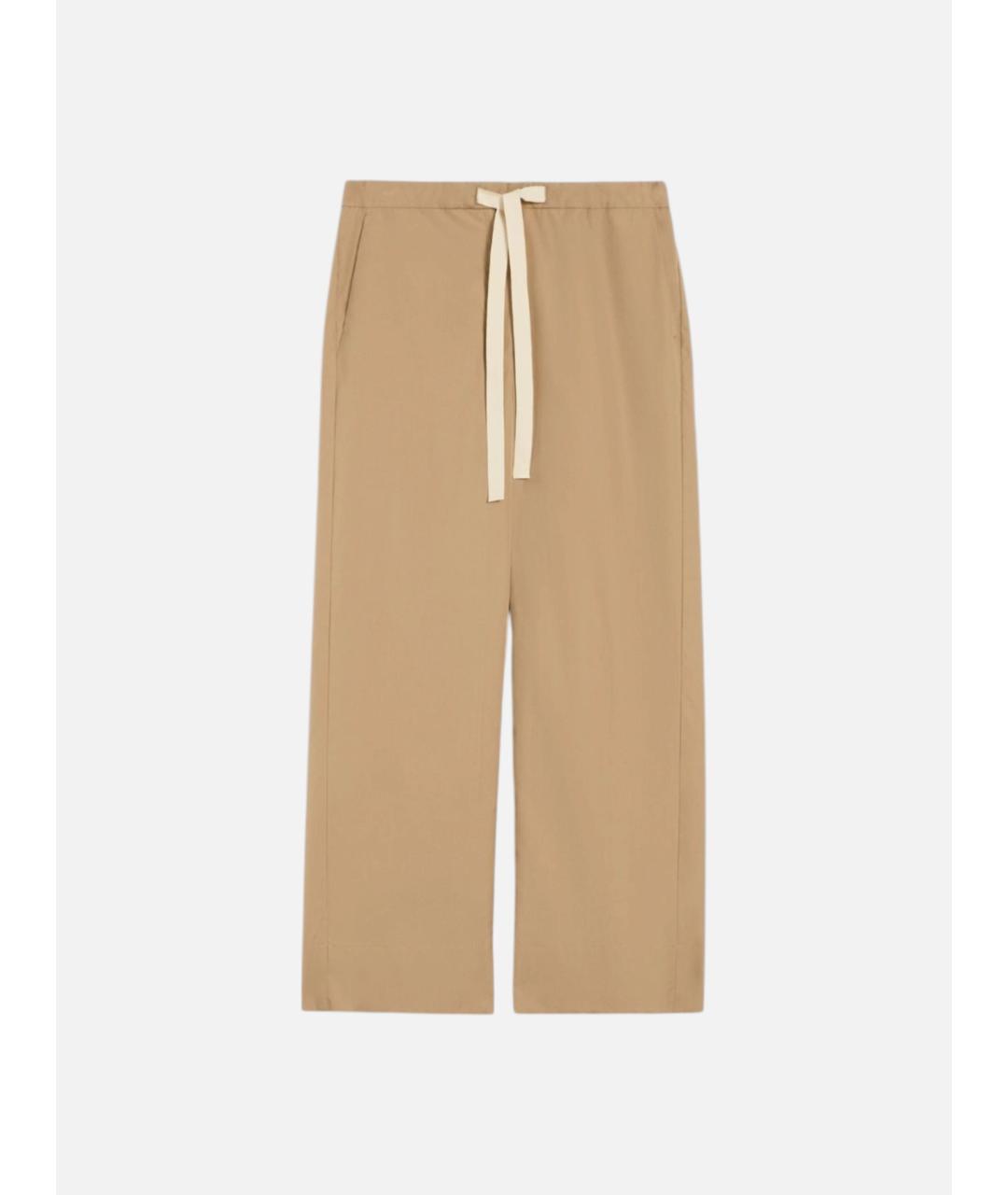 'S MAX MARA Бежевые хлопковые прямые брюки, фото 6