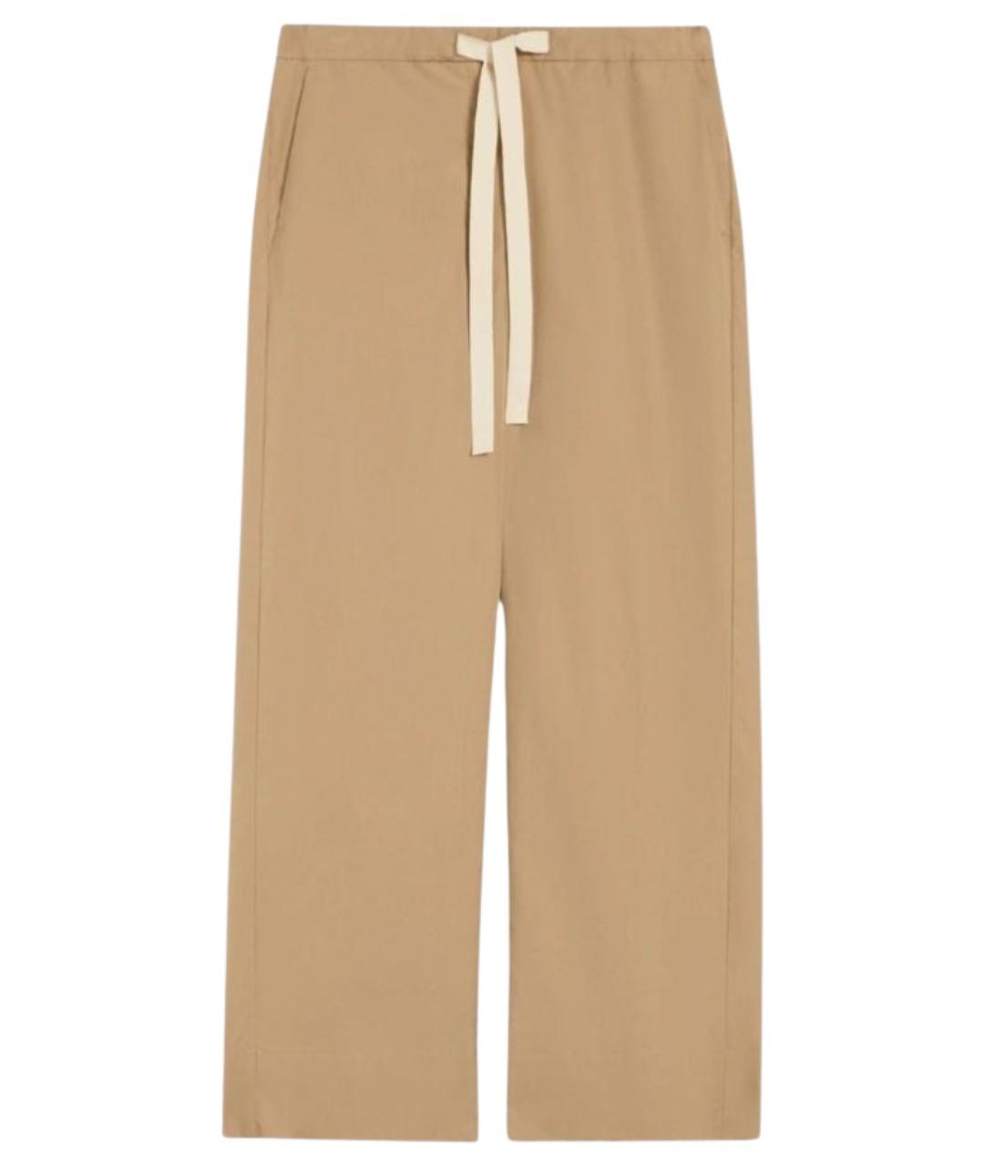 'S MAX MARA Бежевые хлопковые прямые брюки, фото 1