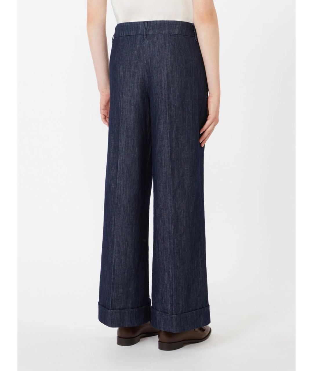 'S MAX MARA Синие хлопковые прямые джинсы, фото 4