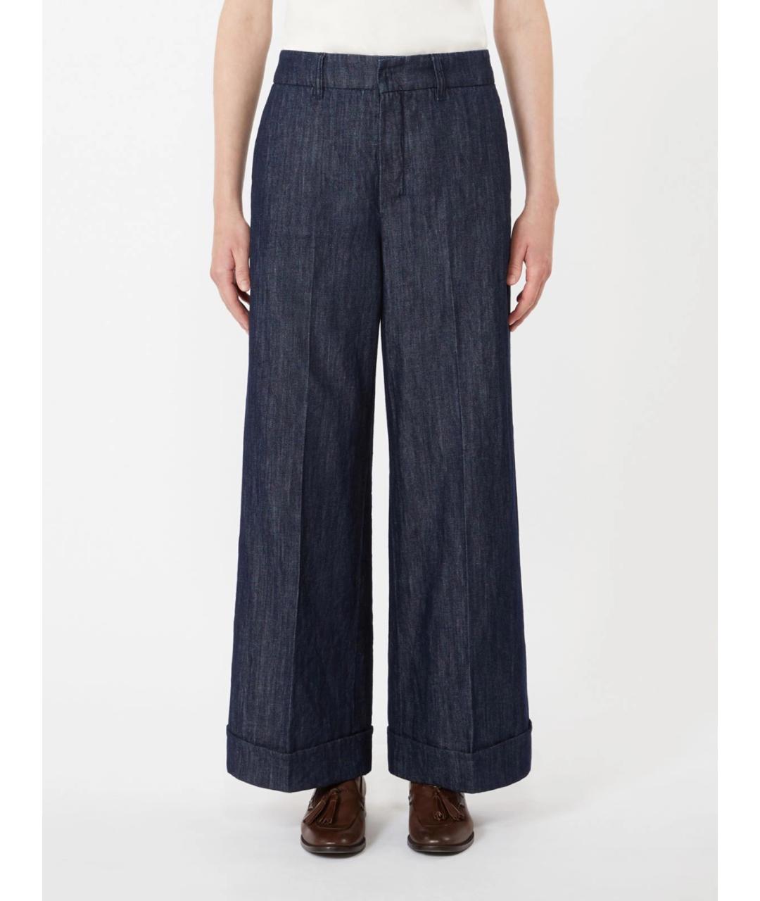 'S MAX MARA Синие хлопковые прямые джинсы, фото 3