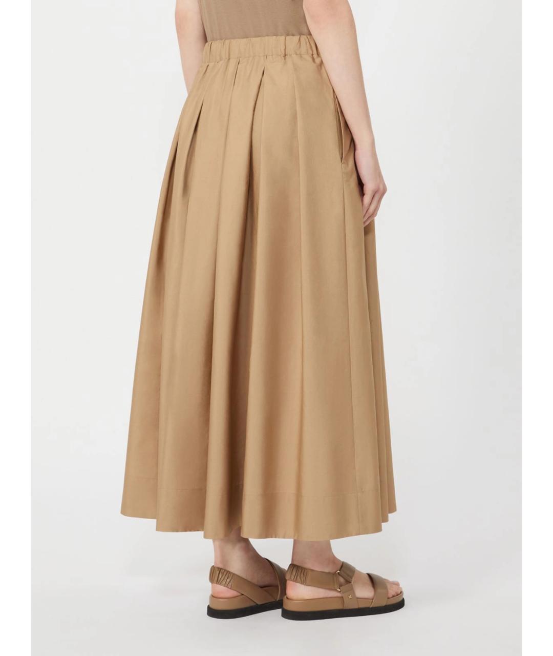 'S MAX MARA Бежевая хлопковая юбка макси, фото 4