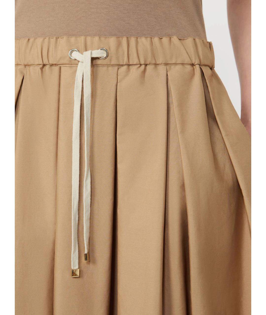 'S MAX MARA Бежевая хлопковая юбка макси, фото 5