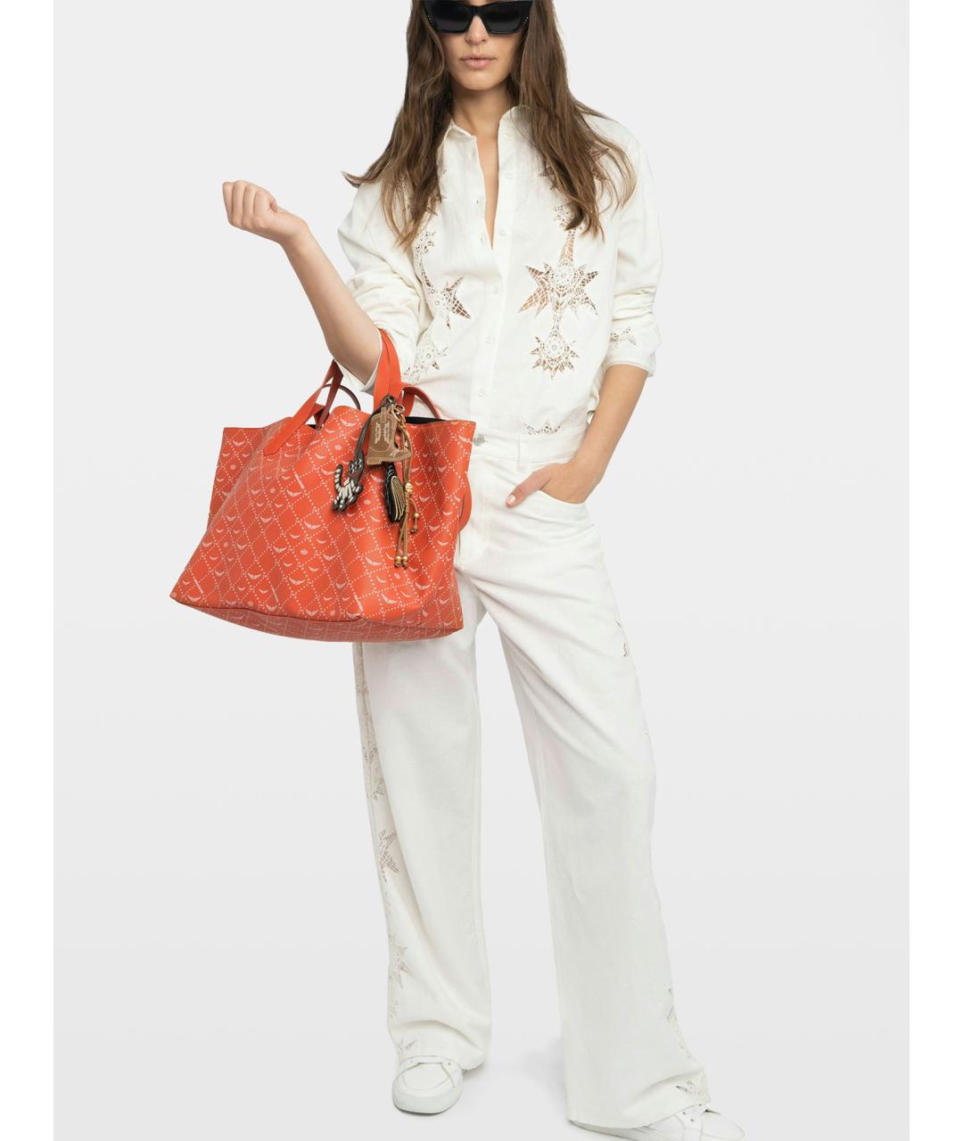 ZADIG & VOLTAIRE Оранжевая сумка тоут из искусственной кожи, фото 3