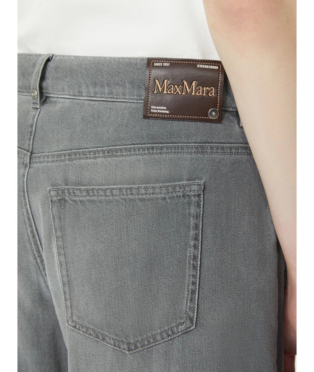 'S MAX MARA Серые хлопковые прямые джинсы, фото 3