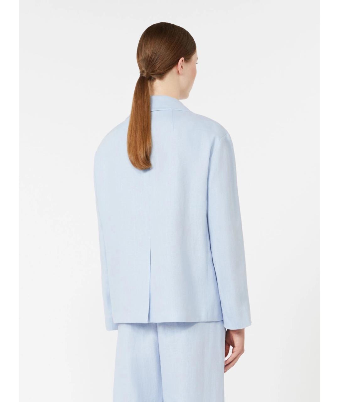 'S MAX MARA Голубой льняной жакет/пиджак, фото 4