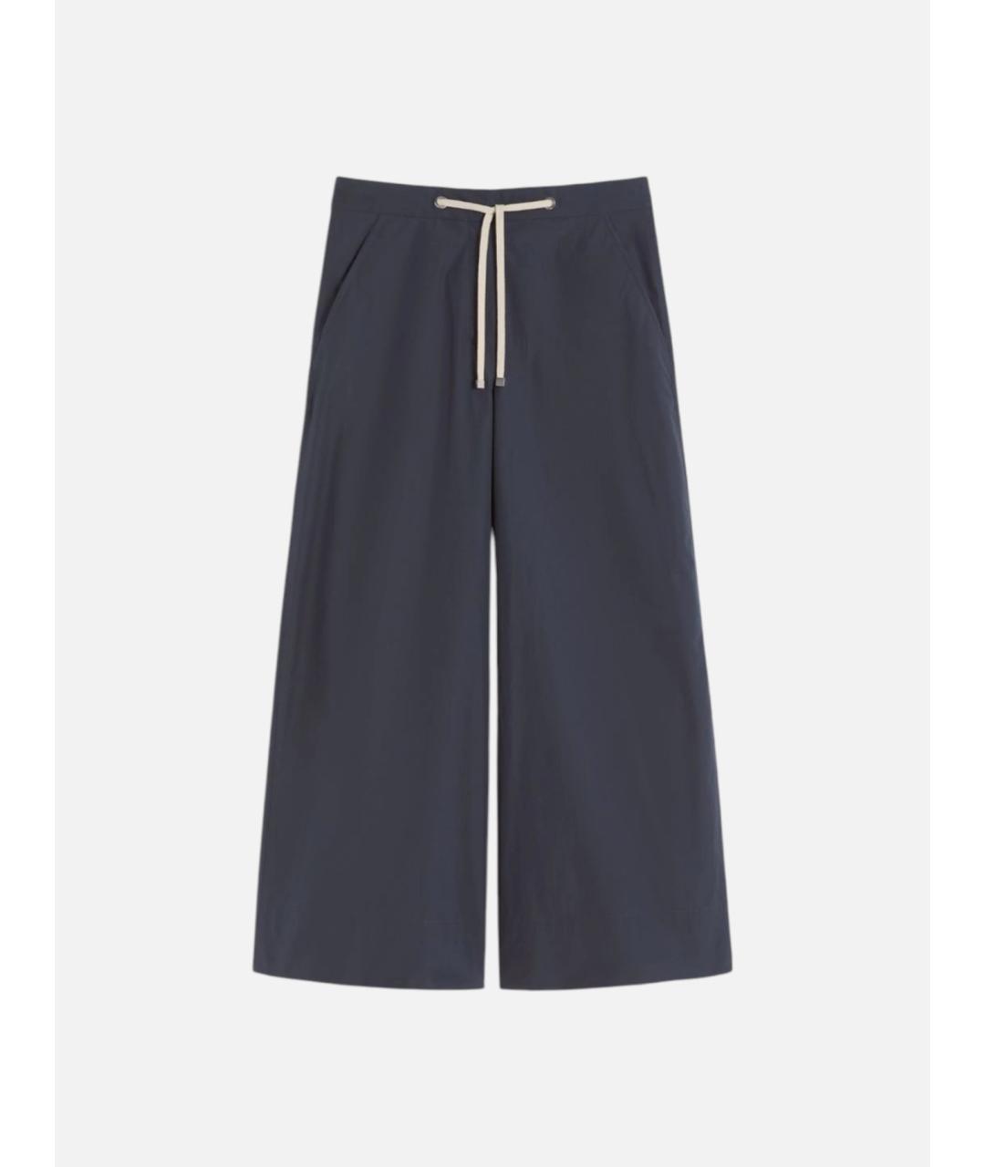 'S MAX MARA Синие хлопковые брюки широкие, фото 5