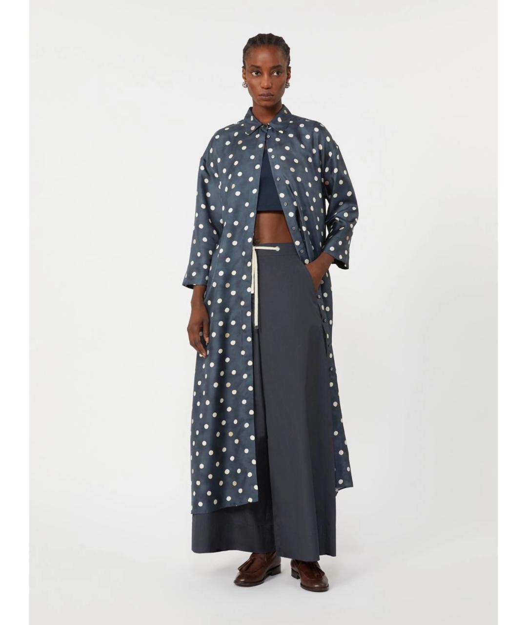 'S MAX MARA Синие хлопковые брюки широкие, фото 2