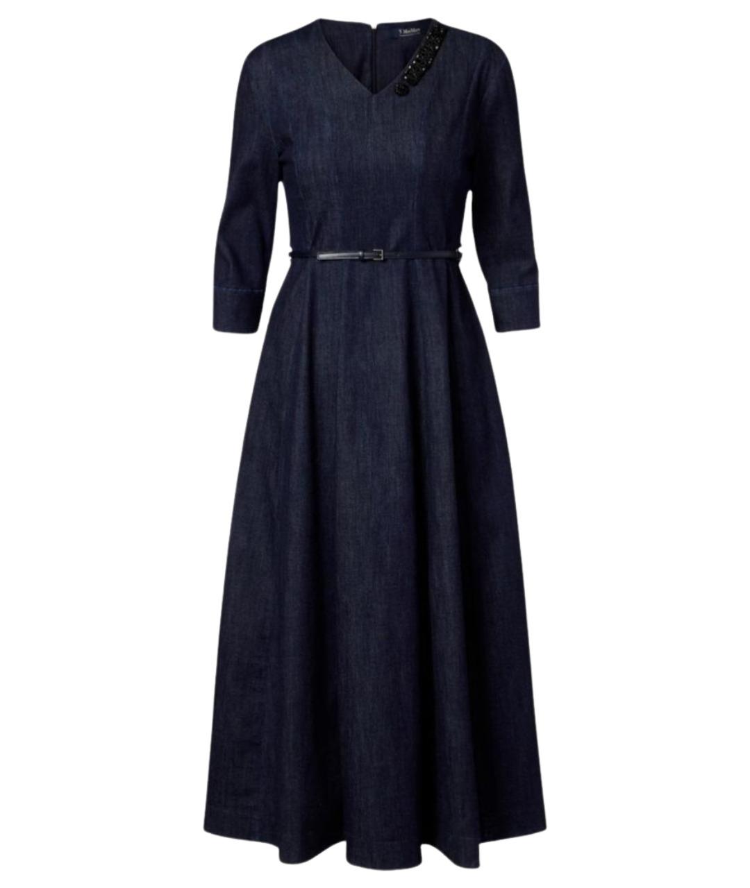'S MAX MARA Темно-синее вискозное повседневное платье, фото 1