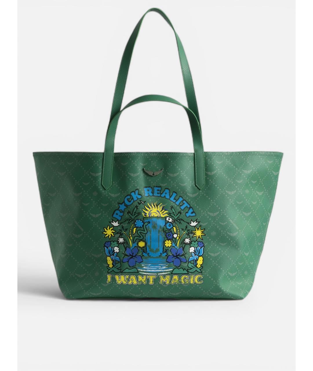 ZADIG & VOLTAIRE Зеленая сумка тоут из искусственной кожи, фото 8