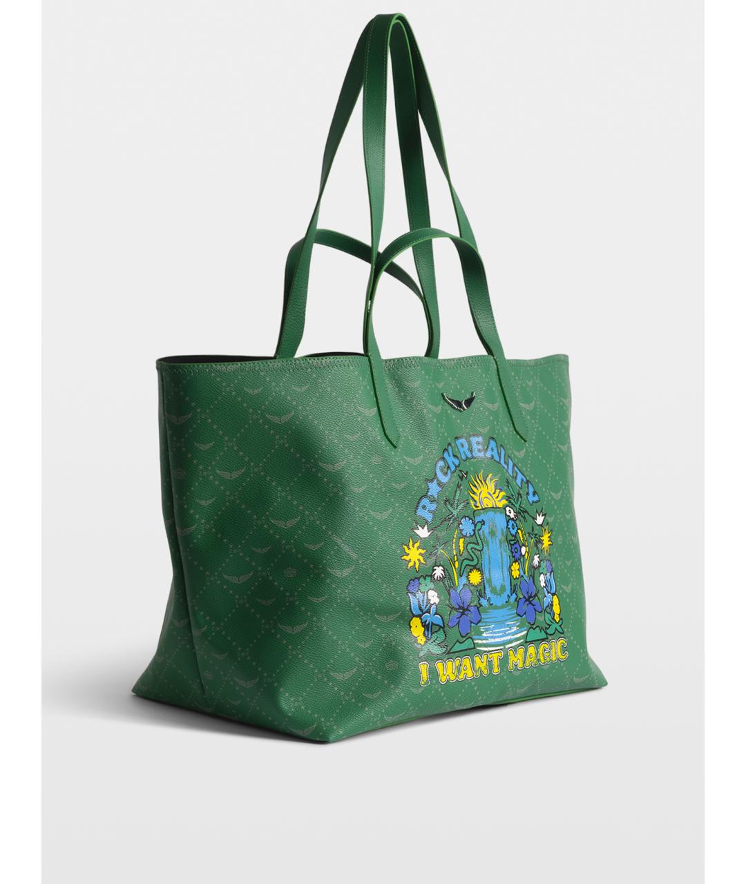 ZADIG & VOLTAIRE Зеленая сумка тоут из искусственной кожи, фото 5