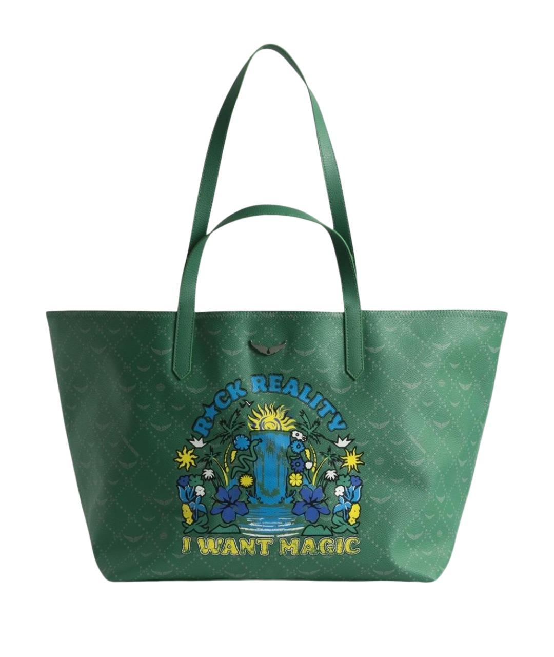 ZADIG & VOLTAIRE Зеленая сумка тоут из искусственной кожи, фото 1