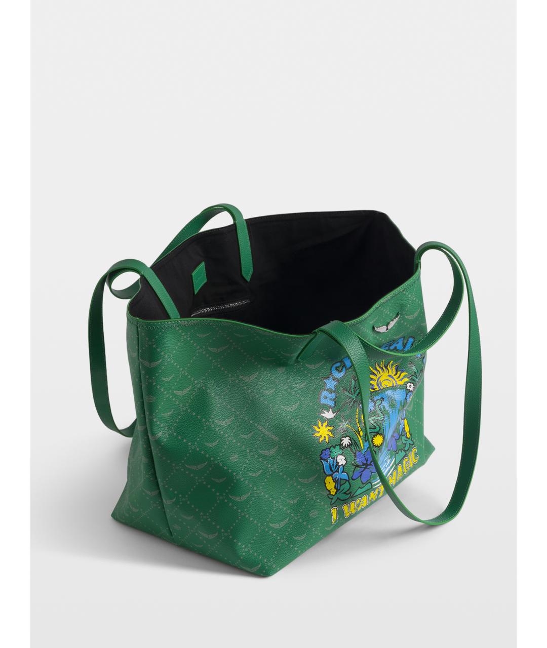 ZADIG & VOLTAIRE Зеленая сумка тоут из искусственной кожи, фото 6
