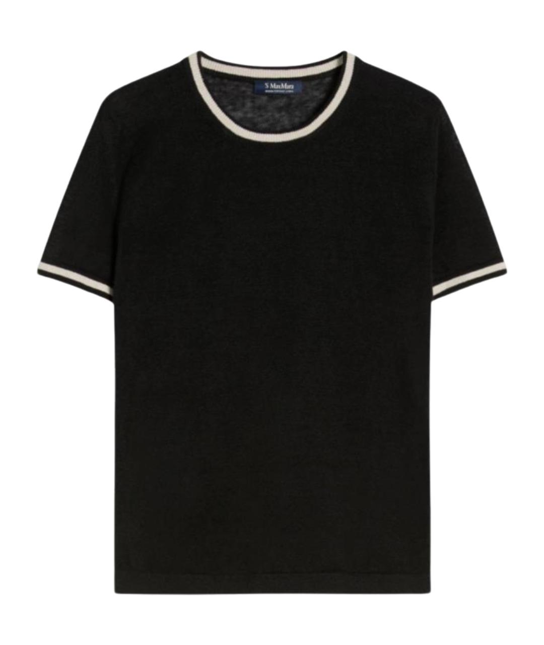 'S MAX MARA Черная льняная футболка, фото 1