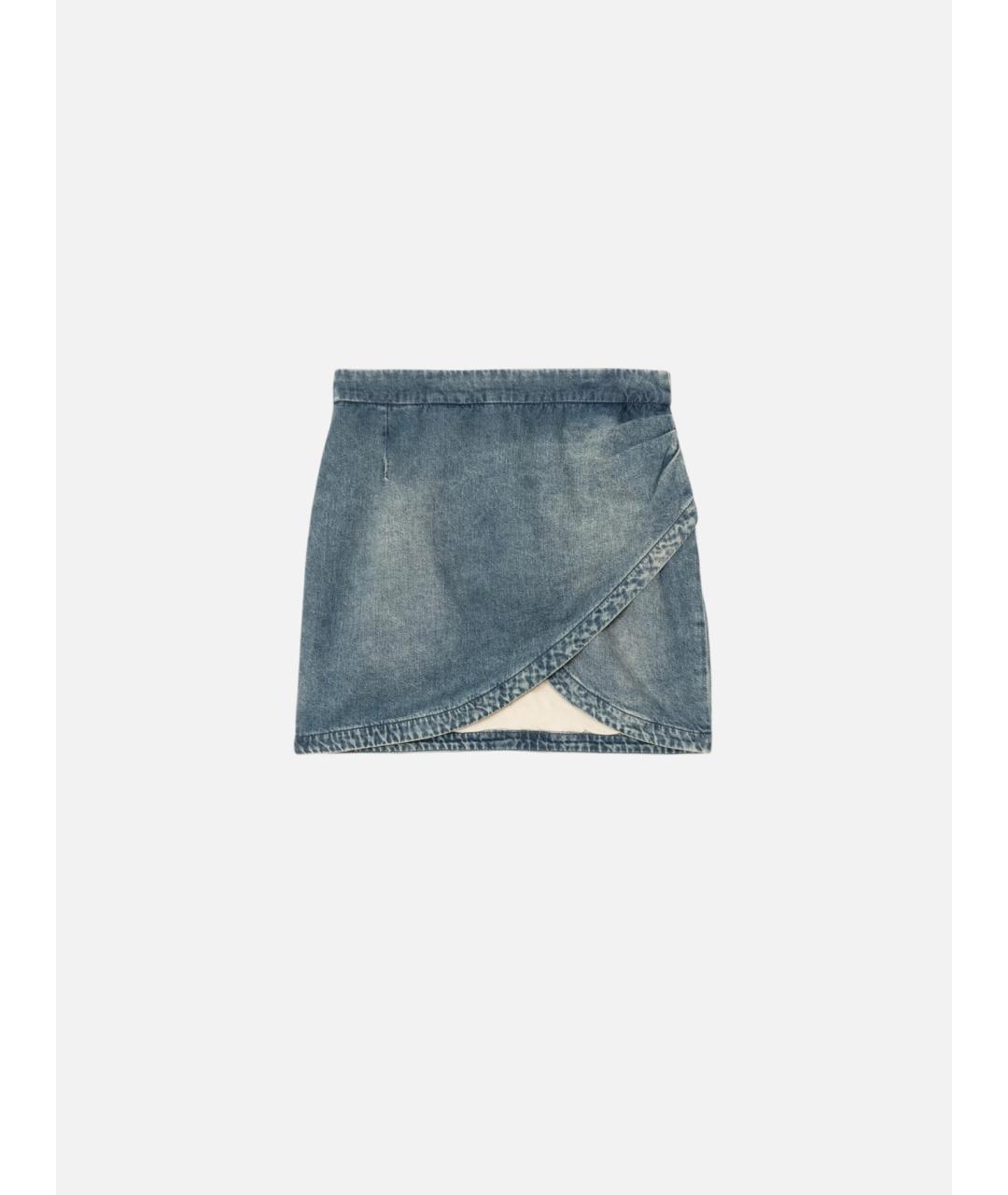 ZADIG & VOLTAIRE Синяя хлопковая юбка мини, фото 6