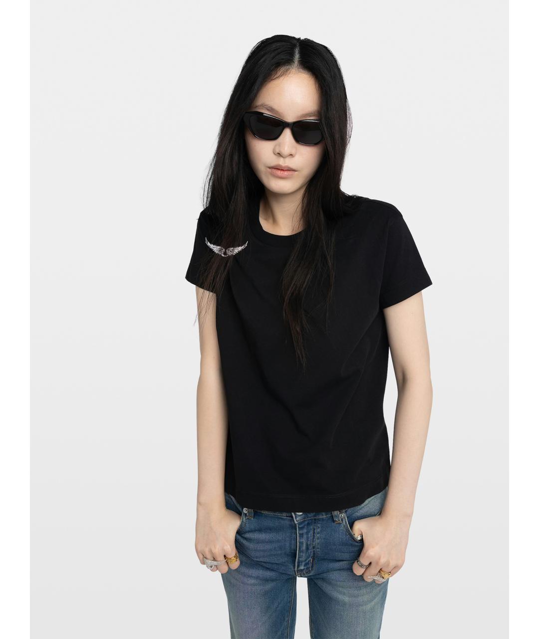 ZADIG & VOLTAIRE Черная хлопковая футболка, фото 6