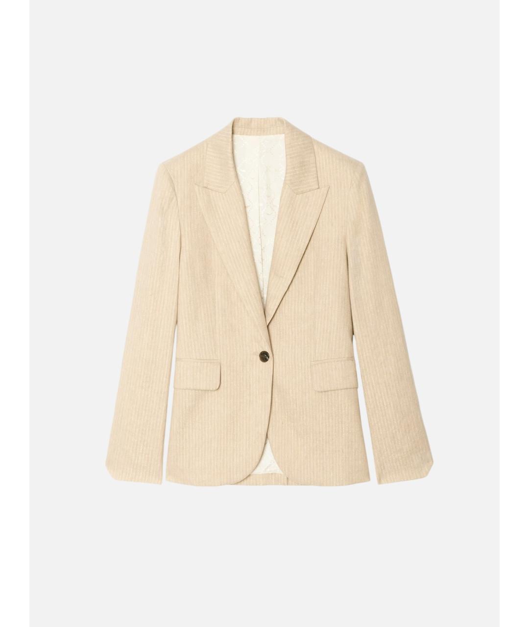 ZADIG & VOLTAIRE Бежевый льняной жакет/пиджак, фото 7