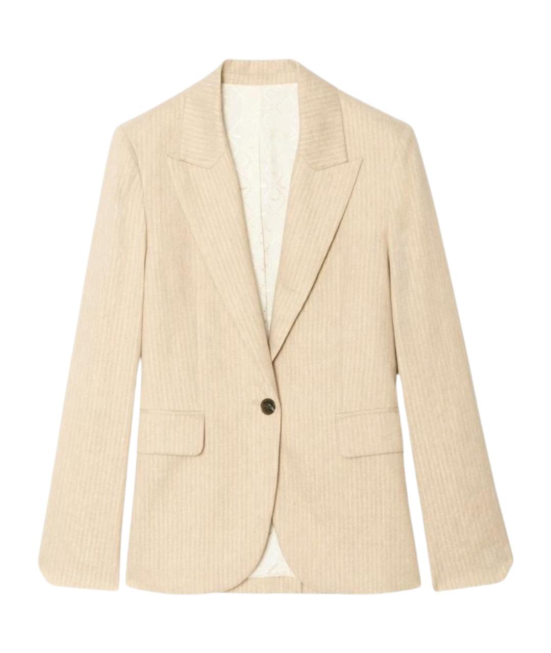 ZADIG & VOLTAIRE Бежевый льняной жакет/пиджак, фото 1