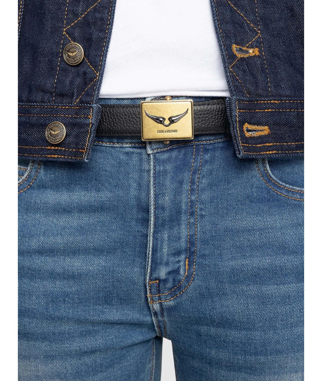 ZADIG & VOLTAIRE Черный кожаный ремень, фото 2