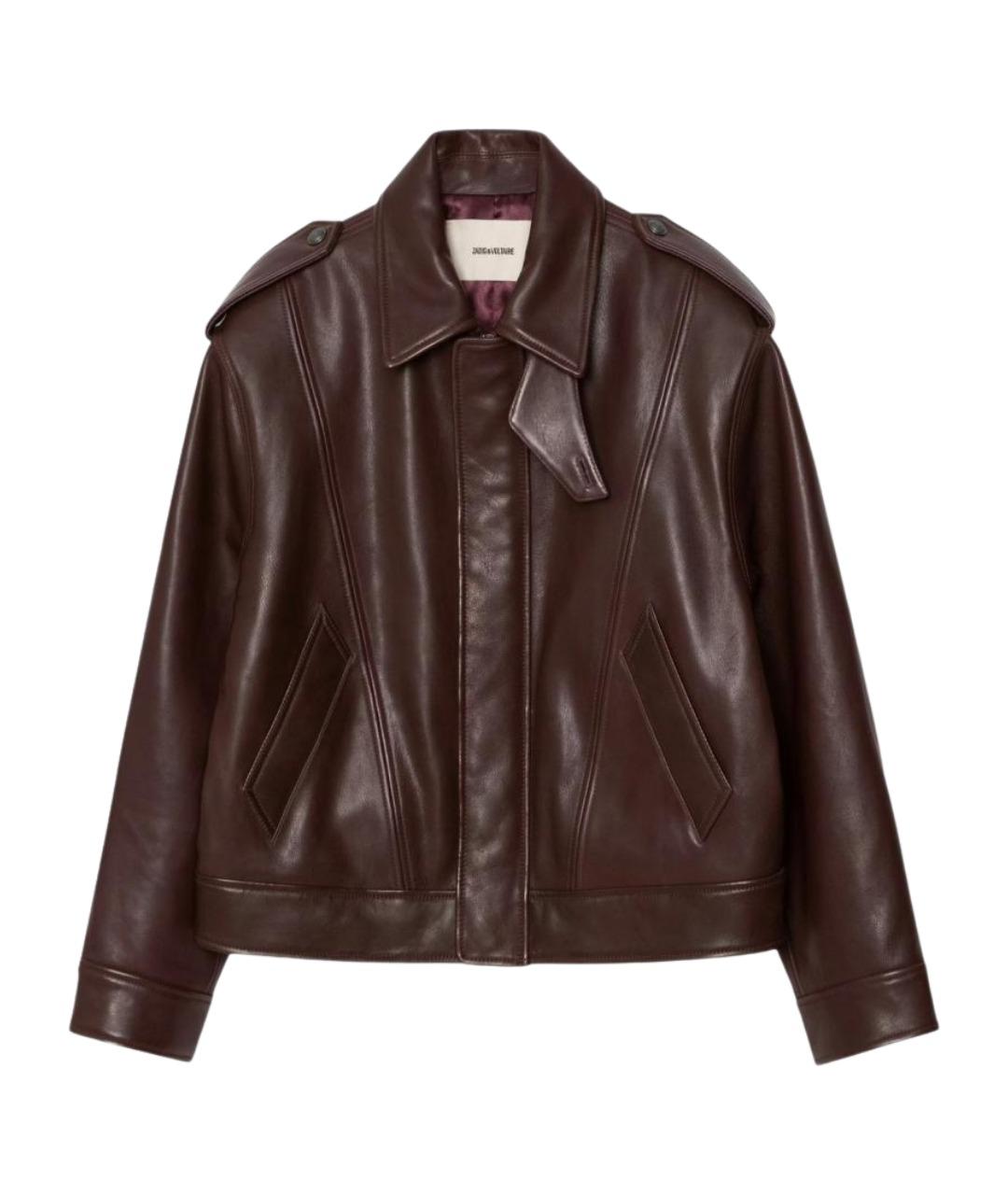 ZADIG & VOLTAIRE Бордовая кожаная куртка, фото 1
