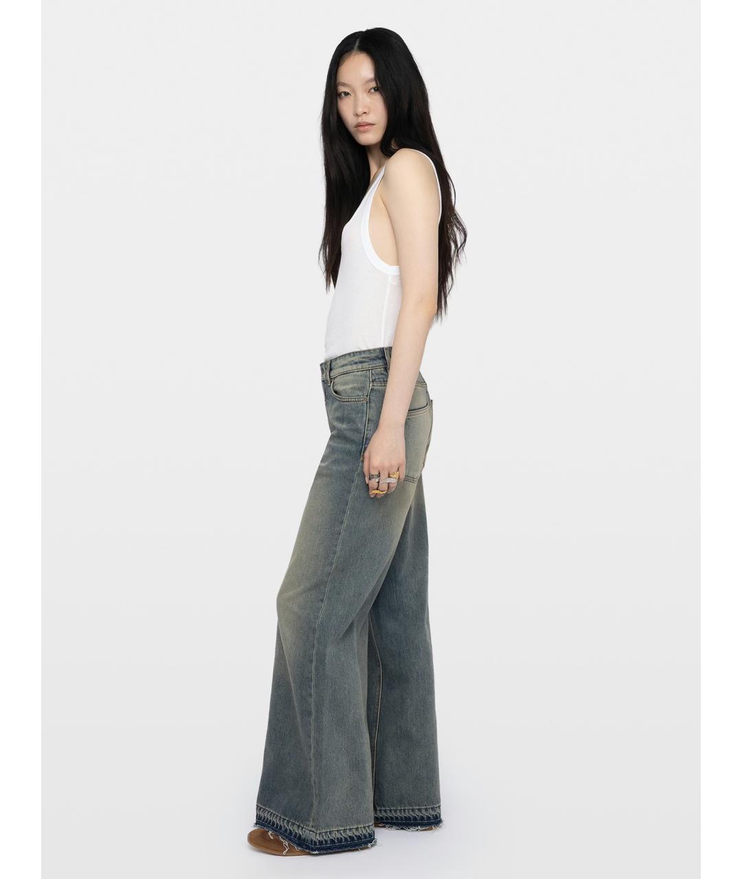 ZADIG & VOLTAIRE Синие хлопковые прямые джинсы, фото 5