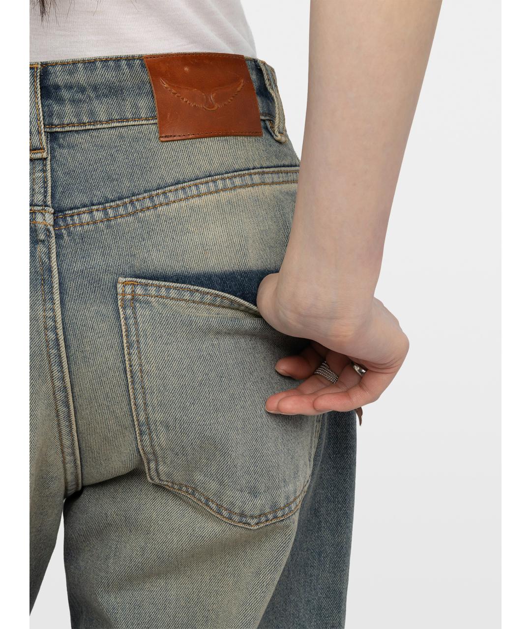 ZADIG & VOLTAIRE Синие хлопковые прямые джинсы, фото 6